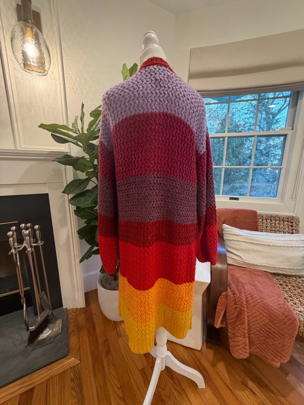 Farm Rio - Colorblock Long Cardigan Sweater - Multicolor - Picture 4 of 5